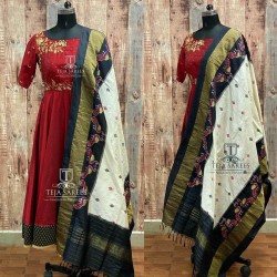 Designer Anarkali Gown In Red Color For South Fashion